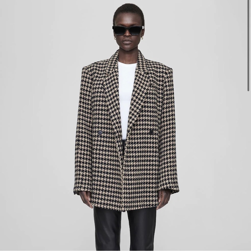 Anine Bing Kai Blazer Houndstooth